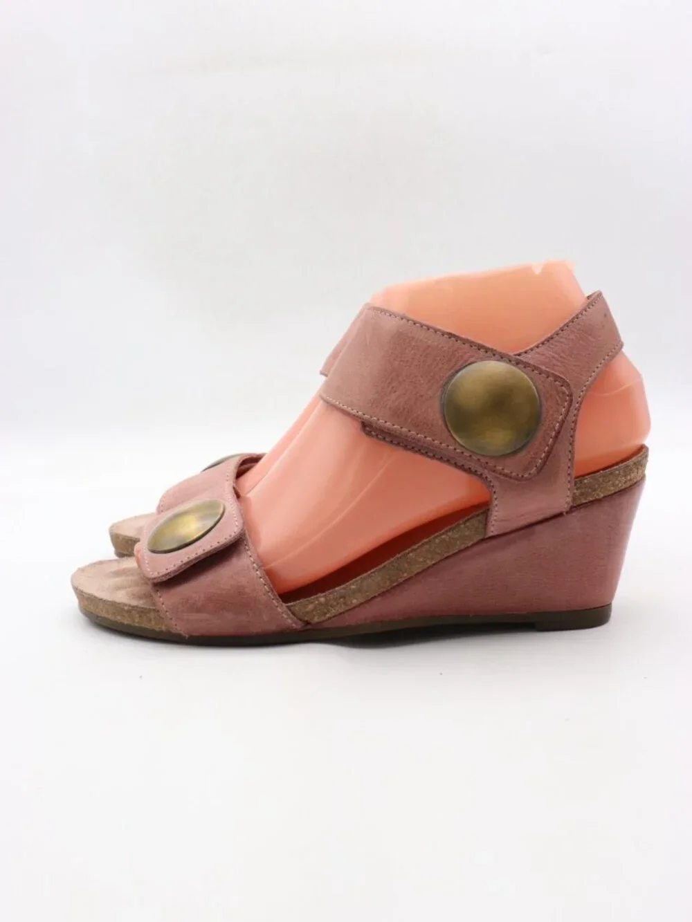 Taos Sandals Medallion Pink Leather Women's EU 37 Wedge Comfort Casual Shoes